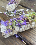 White Sage & Sage Flower Smudge, 4"