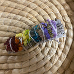 Rainbow Smudge - White Sage & Rainbow Paper Flower Smudge, 3-4"