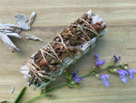 White Sage & Sage Flower Smudge, 4"