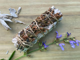 White Sage & Sage Flower Smudge, 4"