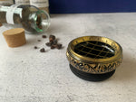 Black Brass etched squatty resin holder