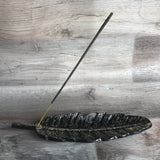 Narrow Metal Leaf Incense Holder
