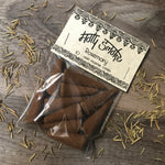 Holy Smoke Rosemary Incense Cones green packaging