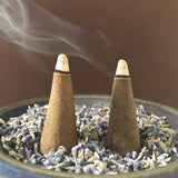 Holy Smoke Lavender & Lotus Incense Large Cones green packaging